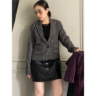 Cropped Tweed Blazer - Woman At Work