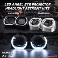 2 PCS Shroud Projector BILED Xsport Angel eye Crystal Projector 3 inch 2.5 inch Sportbmw