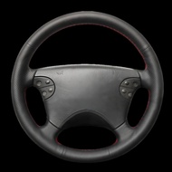 DIY Artificial leather Suede Carbon Fiber Customized Hand-stitched Car Steering Wheel Cover for Merc