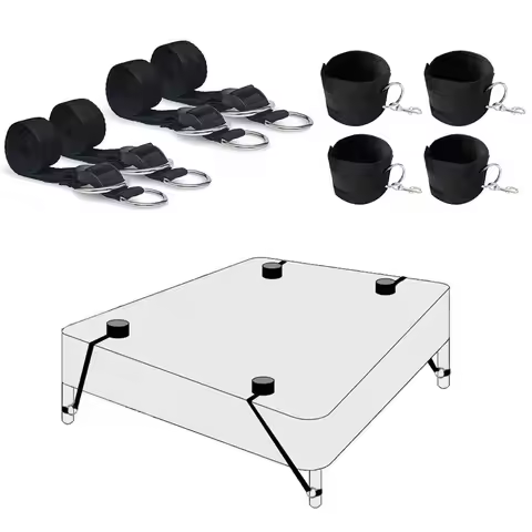 BDSM Bed Bondage Kit Adjustable Soft Handcuffs Wrist Ankle Restraints Under Mattress SM Couple Rolep