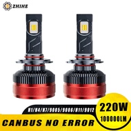 100000LM H7 Canbus LED Headlight Bulbs 220W H4 H11 H1 9005 HB3 9006 HB4 Turbo Auto Headlamps 12V 24V