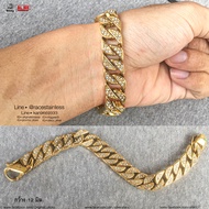 สร้อยข้อมือเพชร ทองDiamond gold CZ เพชรcz (เนื้องานแท้ งานสแตนเลสแท้316L 100%) รุ่นนิยม allacc