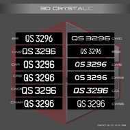 Number Plate Crystal No Plate Kereta Kristal (Huruf/Nombor Saja)