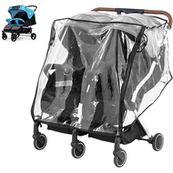 Double Stroller Rain Cover Universal Twins Stroller Raincover for Side by Side Baby Stroller Rain Co