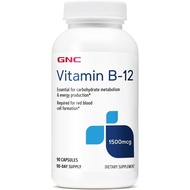 GNC Vitamin B-12 1500mcg, 90 Capsules, Supports Energy Production