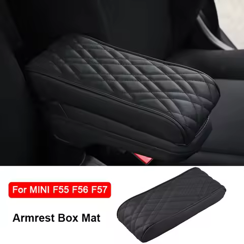For MINI Cooper F55 F56 F57 Leather Car Central Armrest Soft Pad Black Auto Center Console Arm Rest 