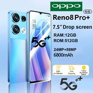 Reno8 Pro Handphone 4G/5G 12/512GB Original 7.5 inch Smartphone 5G WiFi 6800mAh Reno6/ Reno7/ Reno9 Pro Cell phone Android 12.0 HD Camera Dual SIM Call phone Video Telefon Cheap Gaming Phone