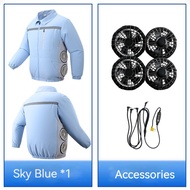 Side Installation 4 Fans Overalls Jacket Cooling High Wind Overalls with Fan Large Size Jacket Match
