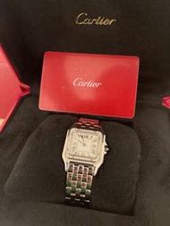 （全配）正品Cartier卡地亞美洲豹鑲鑽中型腕錶