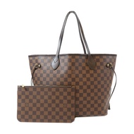 LOUIS VUITTON Damier Neverfull MM金扣手挽袋啡色