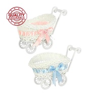 Mini Flower Basket Stroller Toy For Kids - Multifunctional Pretend Play Cart With Smooth Wheels W9t4