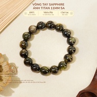 Jade Dan Tam - Titanium Sapphire Bracelet 11mm 5A - Water Element & Wood Element