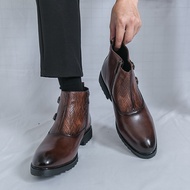 NUDANLAI | รองเท้าบูทหนัง Martin ทรงสูงสำหรับผู้ชาย