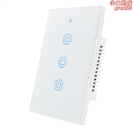 Tuya智能WiFi插座PC材質240V三路美規牆壁觸摸開關支持谷歌Home
