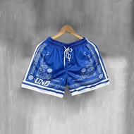 Casual Shorts Undrafted "BANDANA SHADOW" Mesh Men Short (Blue) Preppy Style Sports Shorts 2026 New Y
