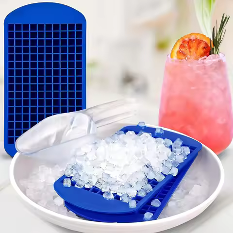 160 Grid Mini Silicone Ice Tray Square Silicone Ice Cube Tray Foldable Mini Ice Cube Mold Kitchen To