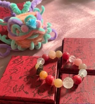 Crystal.EAA 火運新年設計款手串 龍鹽赤醬 摩根石 薔薇輝 紫水晶