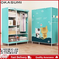 Okasumi Local Delivery Storage Wardrobe Organizer Fashion Zipper Closet Cabinet Storage Wardrobe Clo