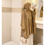 Cirebon Cloth - Liyana Abaya Set Hijab / Abaya Set Pashmina Segitiga Oval / Abaya Crinkle Airflow / 