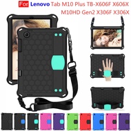with Strap For Lenovo Tab M10 Plus TB-X606F X606X M10 HD Gen2 X306F X306X Case EVA sponge material Kids Tablet Cover Casing