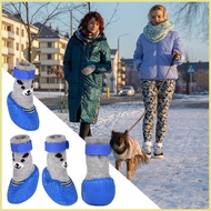 Dog Paw Protector Winter Waterproof Anti Slip Puppy Shoes Breathable Dog Booties Dog Adjustable Stra