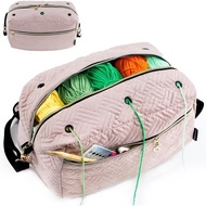 Portable Storage Box Fabric Large Capacity Storage Bag Yarn Handcraft Storage Pouch DIY Solid Color 