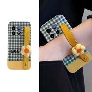 Ins Style Knitted Flowers Suitable for vivoiqooz10x Phone Case iqooz9turbo Wristband z8x Blue z7i Pl