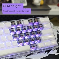 keycaps EV63 Fog Transparent Keycap Black White Love Transparent Pink Side Engraved OEM Height PC Ke