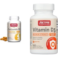 Jarrow Formulas Curcumin 95 500mg - Up to 120 Servings (Veggie Caps) & Vitamin D3 125 mcg (5000 IU) 