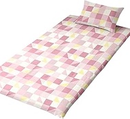 Merry Night FF13115-16 Easy to put on and take off L-shaped zipper Futon Cover "Square" Pink Single 