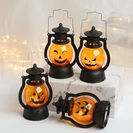 Halloween LED Hanging Pumpkin Lantern Light Ghost Lamp Candle Light Retro Small Oil Lamp Halloween P