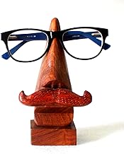 StonKraft Rosewood Handmade Wooden Nose Shaped Spectacle Holder Specs Stand for Office Desktop/Table