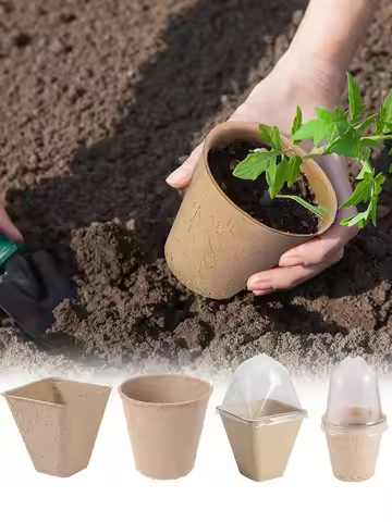 Seedling Nursery Cups Eco-Friendly Growing Pot Tray Planter Paper Grow Plant Starter Flower Herb Bio