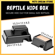 Rep-shop Gecko hide box with humidifier water dish reptile leopard gecko Hiding Cave small reptile h