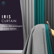 Iris Mix Premium Semi Blackout Curtain / Made / Soft-touch / Home Decor Hook Eyelet (290cm-300cm)