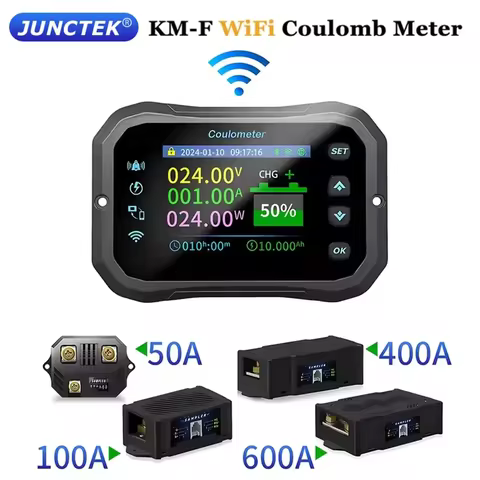 KM105F KM110F KM140F KM160F KM-F Series WiFi Remote RV Coulomb Meter Electric Vehicle Lead-acid Lith