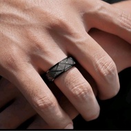 4s Grosir Solo || CINCIN TITANIUM ANTI KARAT&LUNTUR WARNA HITAM PASIR MOTIF ZIGZAG KUALITAS PREMIUM