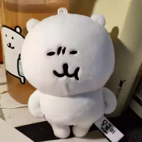 Cute Joke Bear Anime Plush Keychain Polar Bear Valentine Rose Series Kawaii Soft Stuffed Bag Pendant