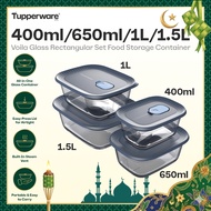 Tupperware Voila Rectangular Glass Food Storage Container Collection l 400 ml, 650ml, 1L & 1.5 L | A