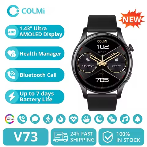 [2024 New] COLMI V73 Smartwatch AMOLED Display Bluetooth Calls Health Fitness Tracking Smart Watch f