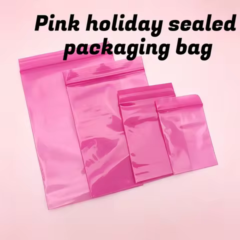 Rose Red Plastic Bag Small Size 4x6cm 7x10cm Reclosable Poly Sealing Bag PE Zipper Bag Pink Plastic 