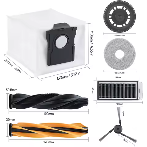 For Dreame X50 Ultra/ L50 Pro Ultra/ L40s Pro Ultra/ Mova V50 Vacuum Parts Main Roller Side Brush He