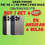 15 P PM Second Hand (Bukan LL) 128GB / 256GB / 512GB / 1TB Telefon Pintar Murah Used Phone