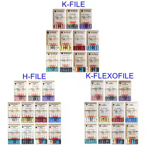 6Pcs/Pack 21/25/31mm K-FILE/HEDSTROEM /K-FLEXOFILE/SPREADER Endo Root Canal C+ Files Endodontic Dent