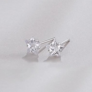 Khuyên tai bạc nụ đá ngôi sao - Bông tai bạc nữ đính đá hình ngôi sao