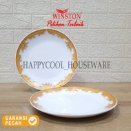 WINSTON 1pcs Piring Keramik 675in / 8in / 9in / 10in MAHKOTA MAS Piring Ceper Piring Sajian