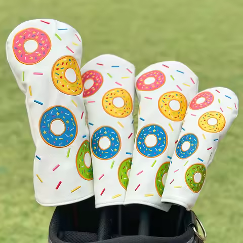 1pc/4pcs Driver/Fairway/Hybrid Headcover - Donut Golf Club Head Cover, Golf Club Covers & Golf Wood 