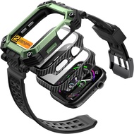 I-Blason สำหรับนาฬิกา Apple SE 3เคส44มม. พร้อมสายปกป้องหน้าจออเนกประสงค์2ชิ้นกระจกเทมเปอร์แนวทหารป้อ