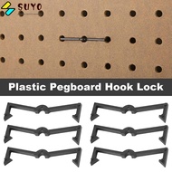 SUYO 50Pcs Hook Fastening Buckle, Peg Board Locks Holder Pegboard Hook Locks, Durable Garage Accesso