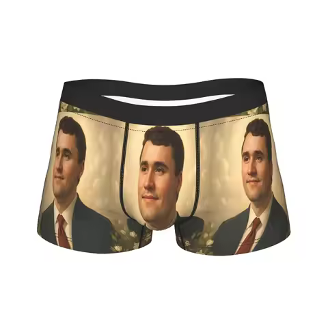 Charlie Kirk Angelic Advocate Underwear Funny Panties Printed Boxer Brief For Men 3D Pouch Plus Size